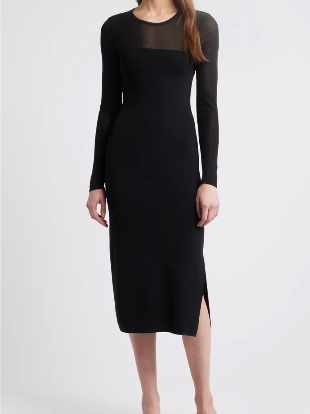 NWT Rails Luz Sheer Yoke & Longsleeve Midi Dress